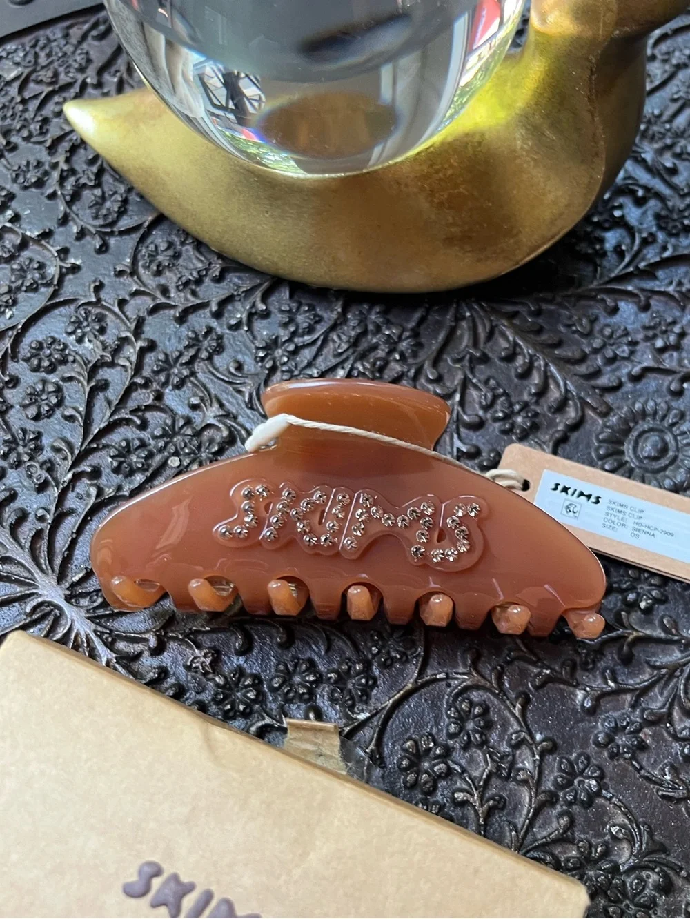 RARE SKIMS RHINESTONE HAIR CLAW CLIP SIENNA